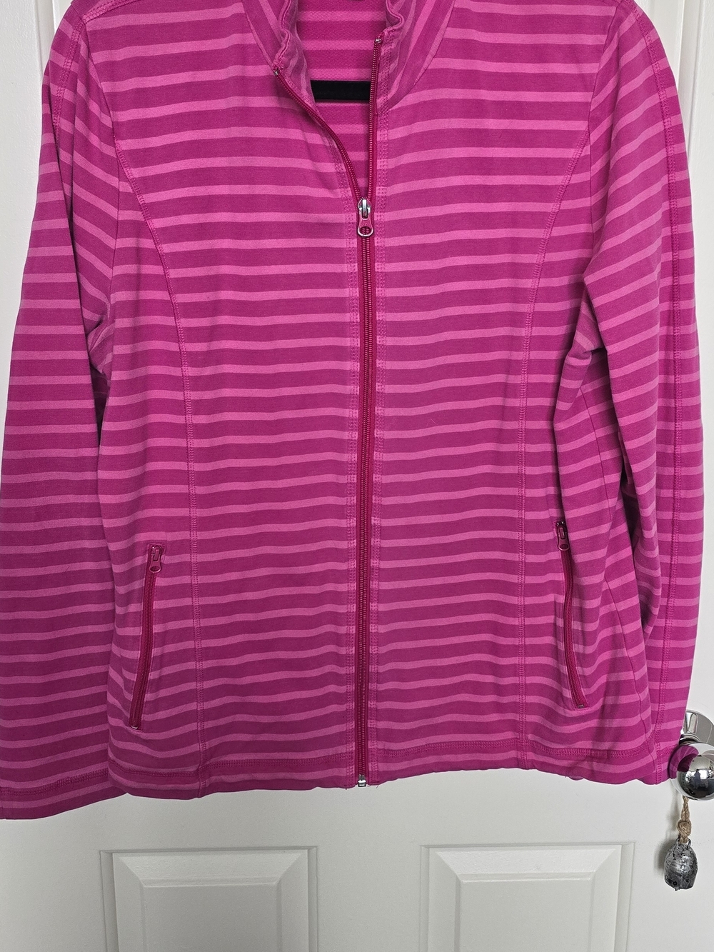 Women’s Jones NY Pink Striped Full-Zip Jacket